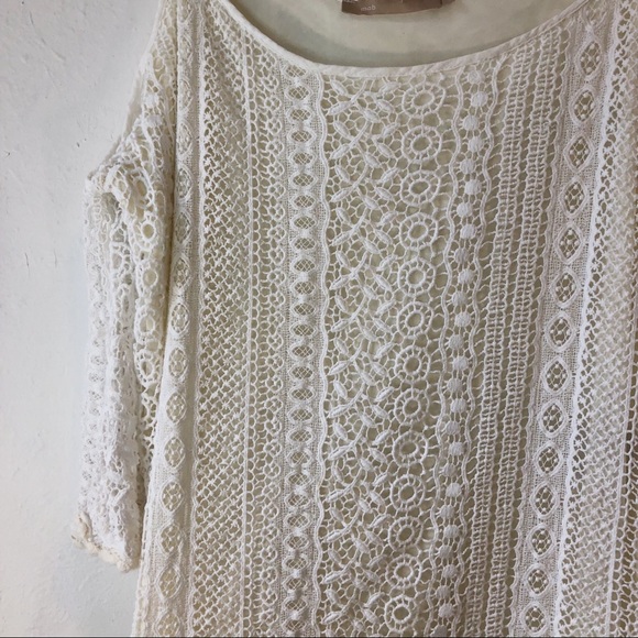 Mob womens crochet cold shoulder white mini dress - Picture 4 of 9